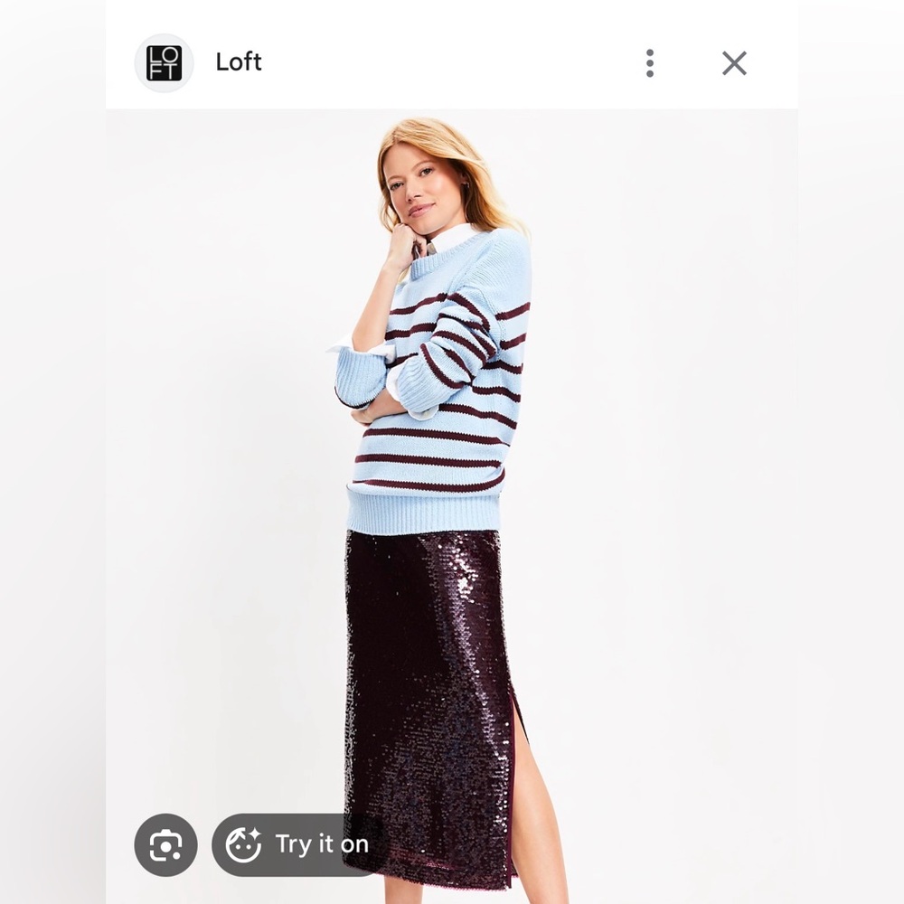 Women’s Sequin Midi Skirt in Deep Plum